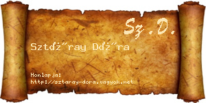 Sztáray Dóra névjegykártya